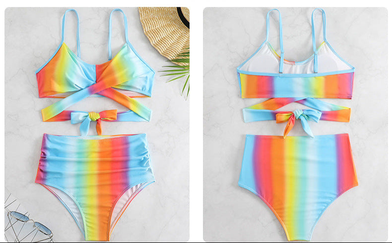 Bikini taille haute ar-en-ciel