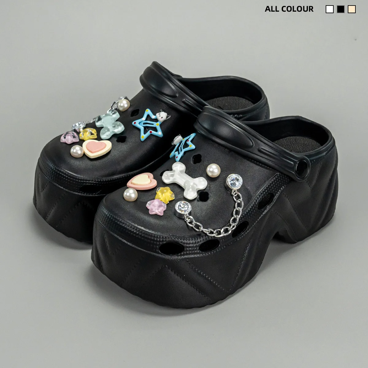 Pantoufles pour femmes 9CM " avec des décorations "