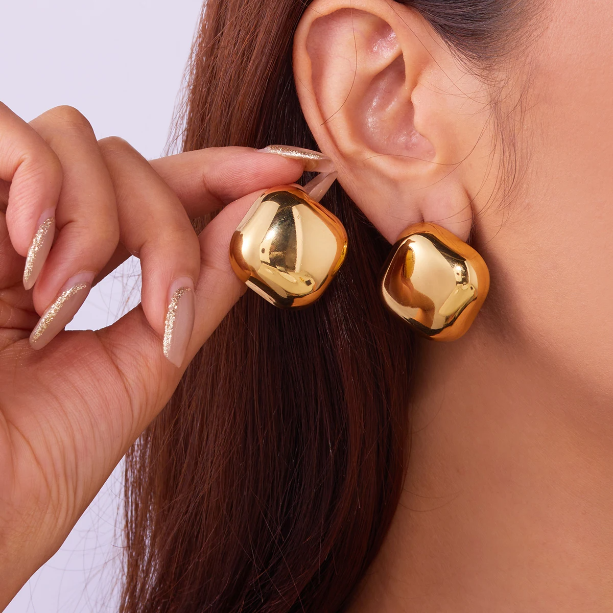 Boucles d'oreilles en acier inoxydable
