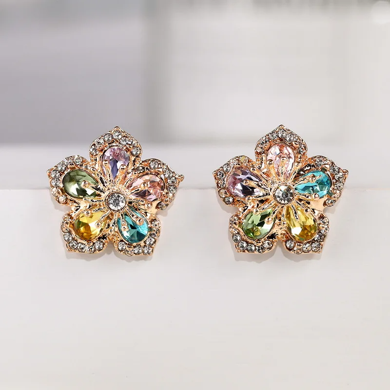 Boucles d'oreilles fleurs en cristal