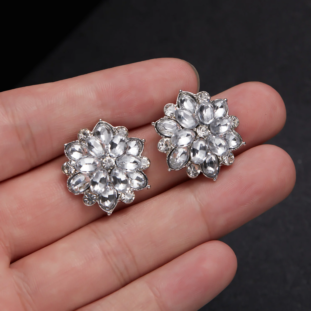 Boucles d'oreilles fleurs en cristal