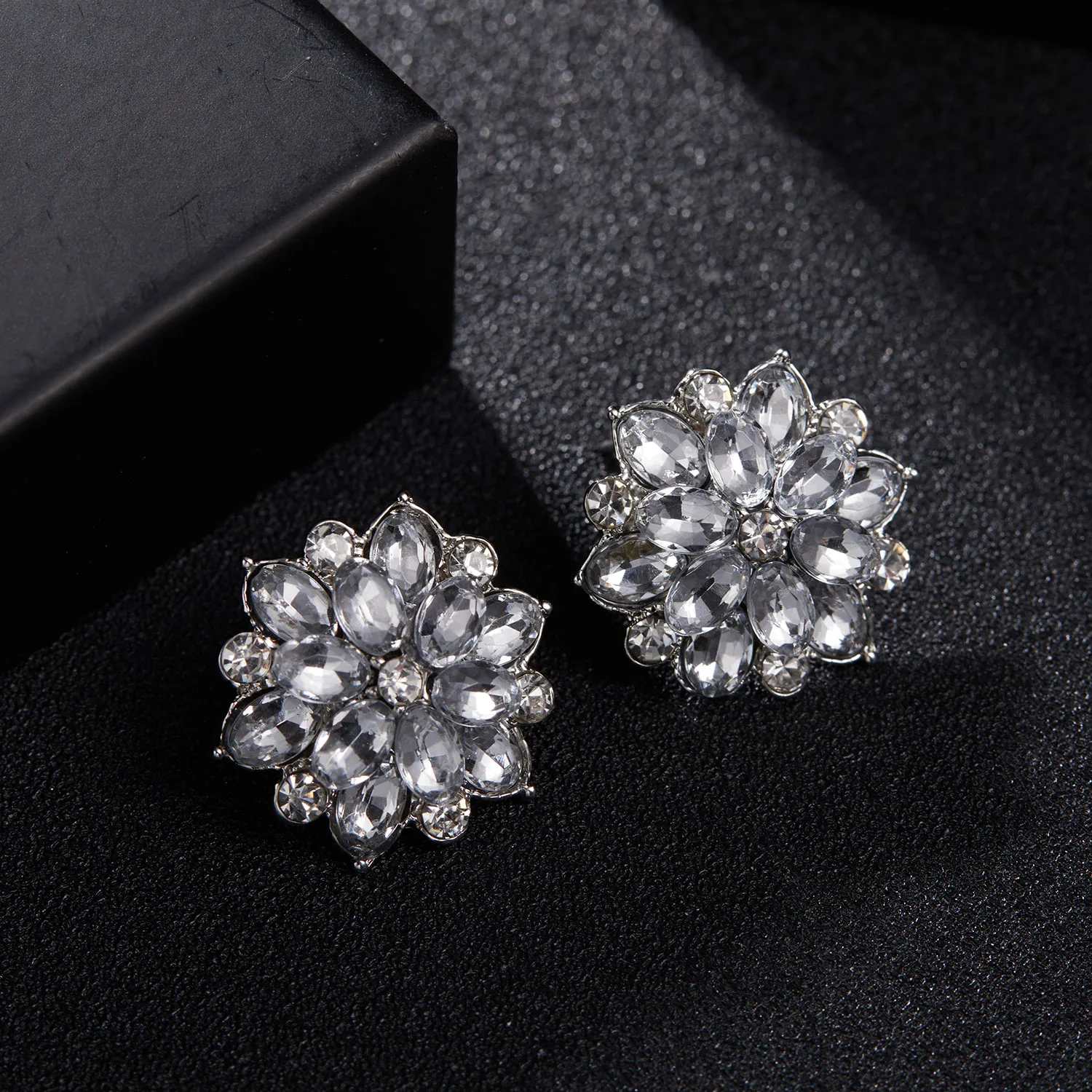 Boucles d'oreilles fleurs en cristal