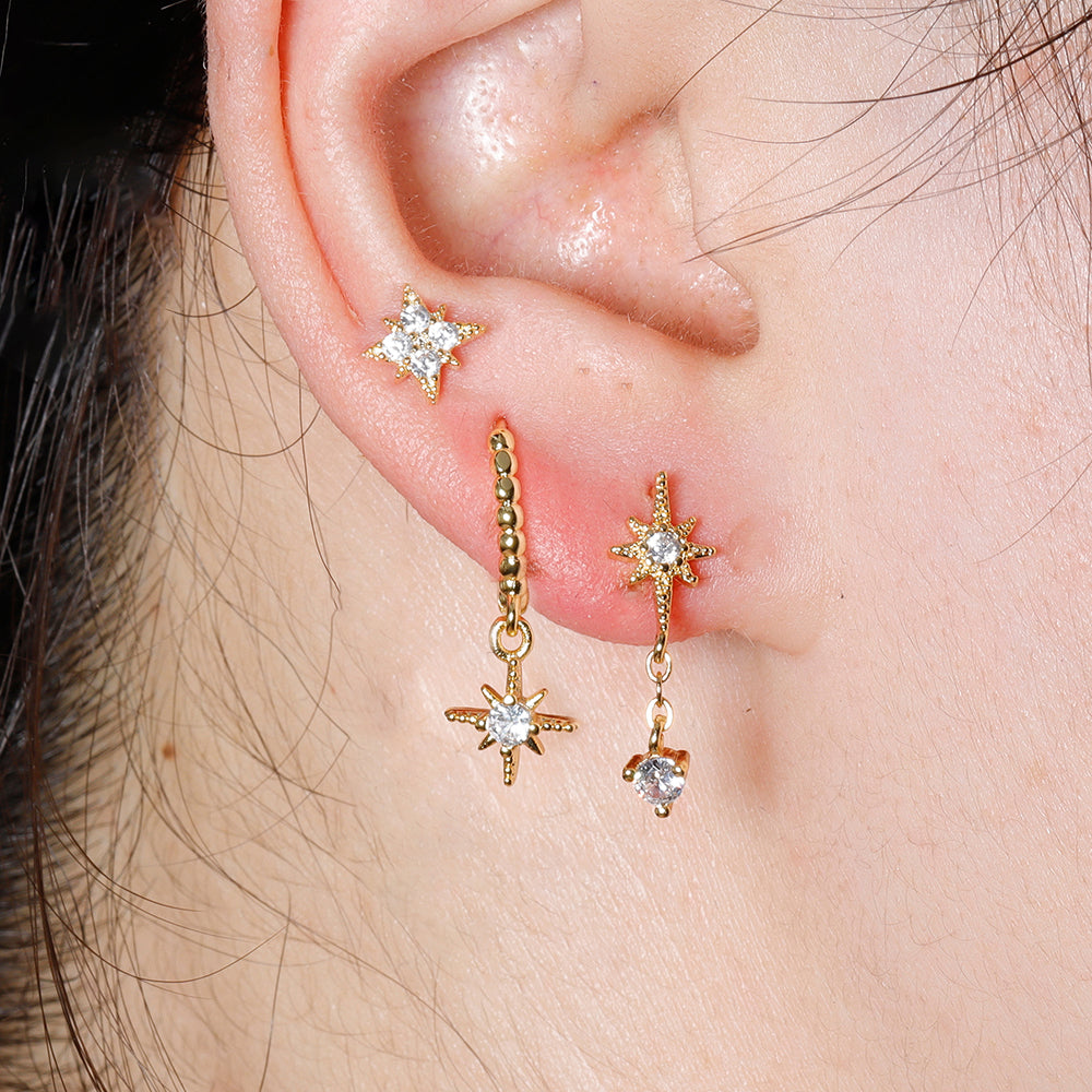 Boucles d'oreilles pendantes en acier inoxydable