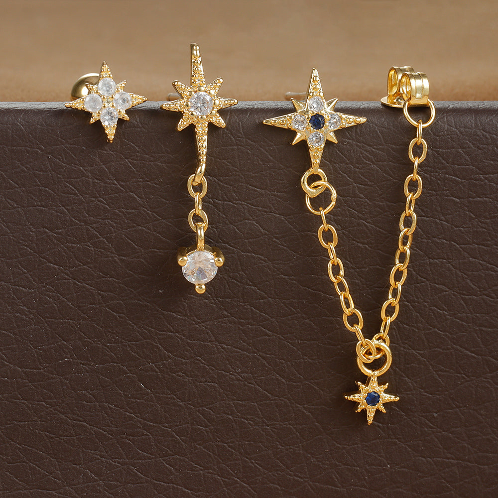 Boucles d'oreilles pendantes en acier inoxydable