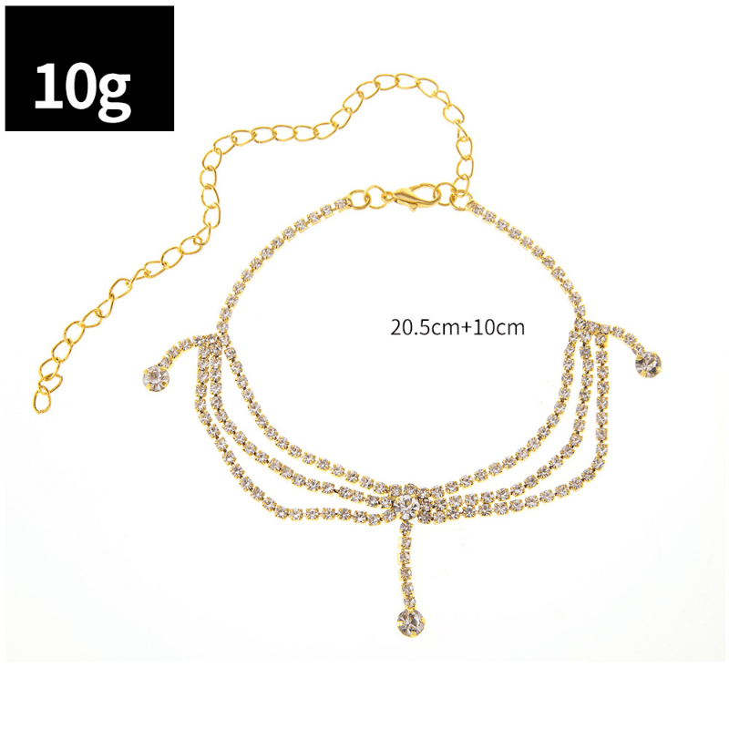 Bracelet cheville glands style incrusté