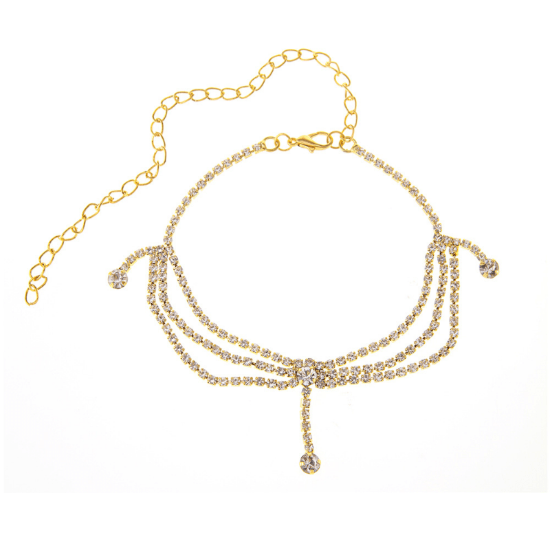 Bracelet cheville glands style incrusté