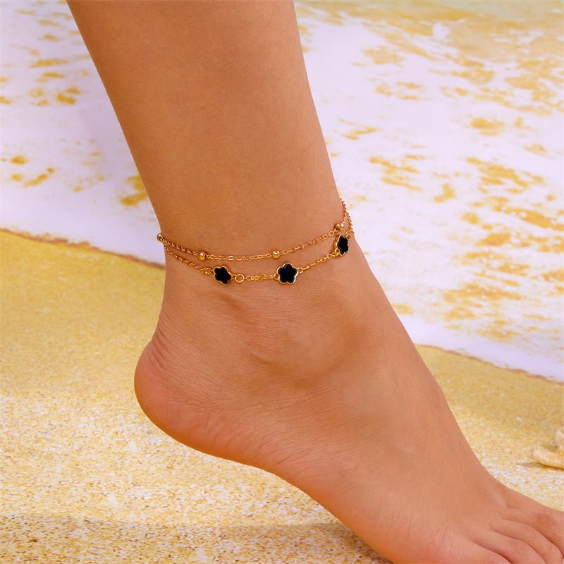 Bracelet de cheville à fleurs