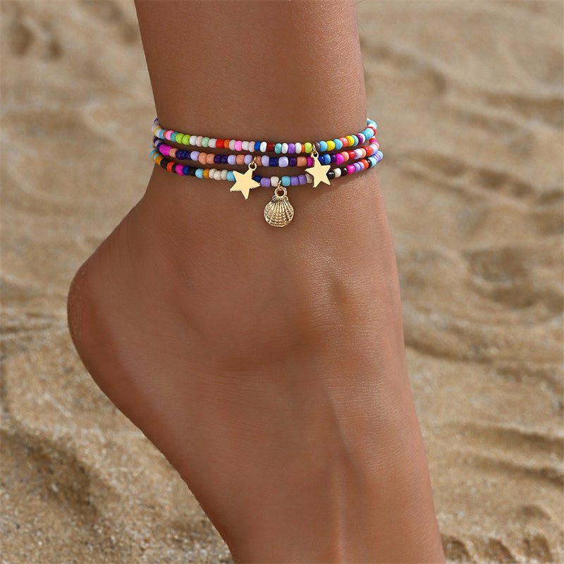 Bracelet de cheville coloré