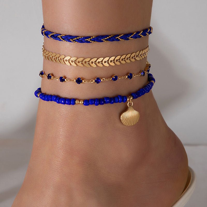 Bracelets de cheville 4 pièces