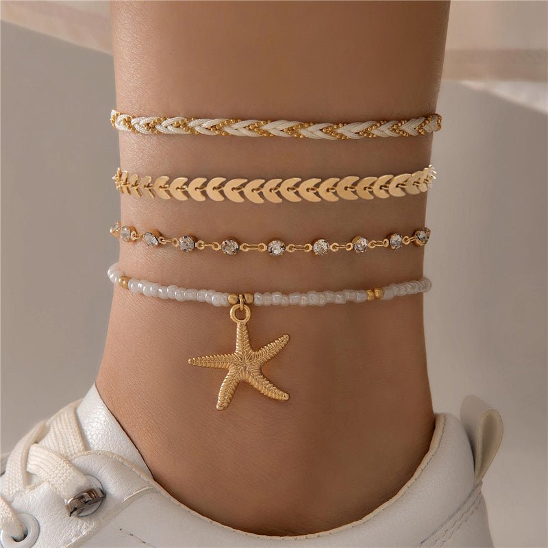 Bracelets de cheville 4 pièces
