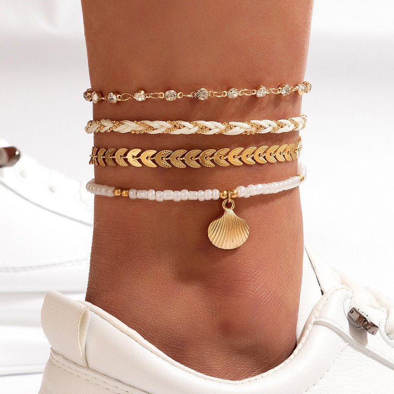 Bracelets de cheville 4 pièces