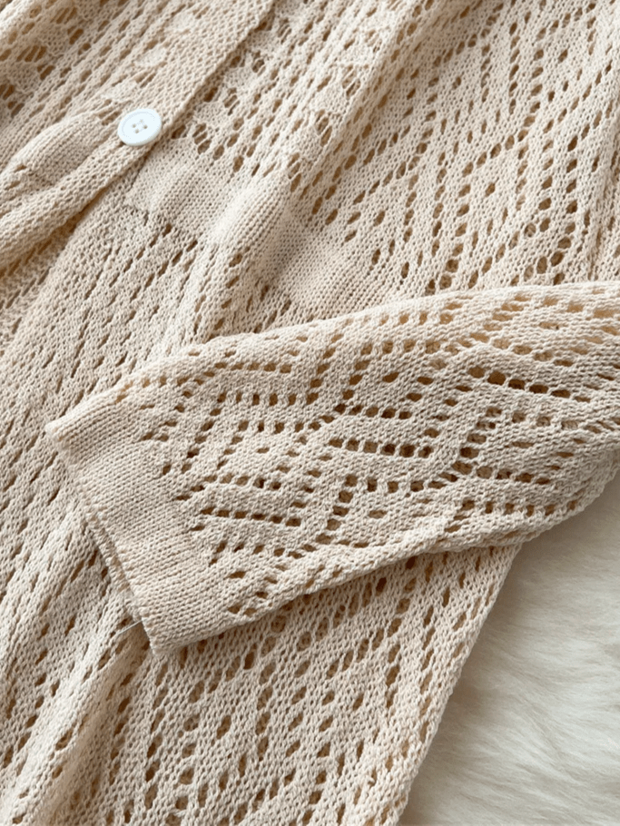 Cardigan mi-long col V