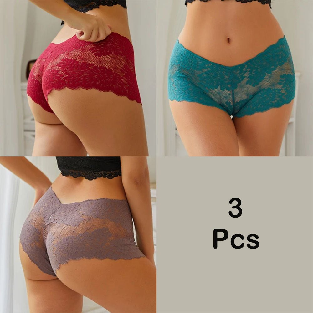 Culotte en dentelle en V '' mélange de couleur ''