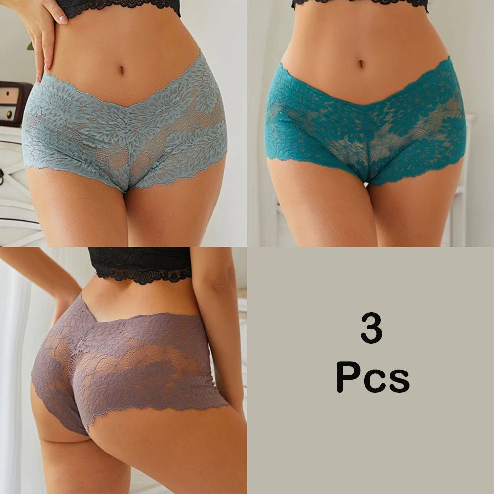 Culotte en dentelle en V '' mélange de couleur ''