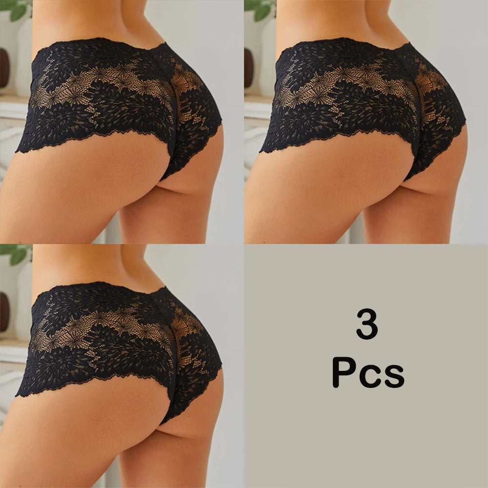 Culotte en dentelle en V '' couleur unie ''