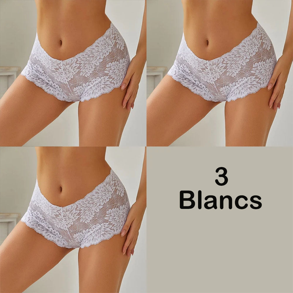 Culotte en dentelle en V '' couleur unie ''