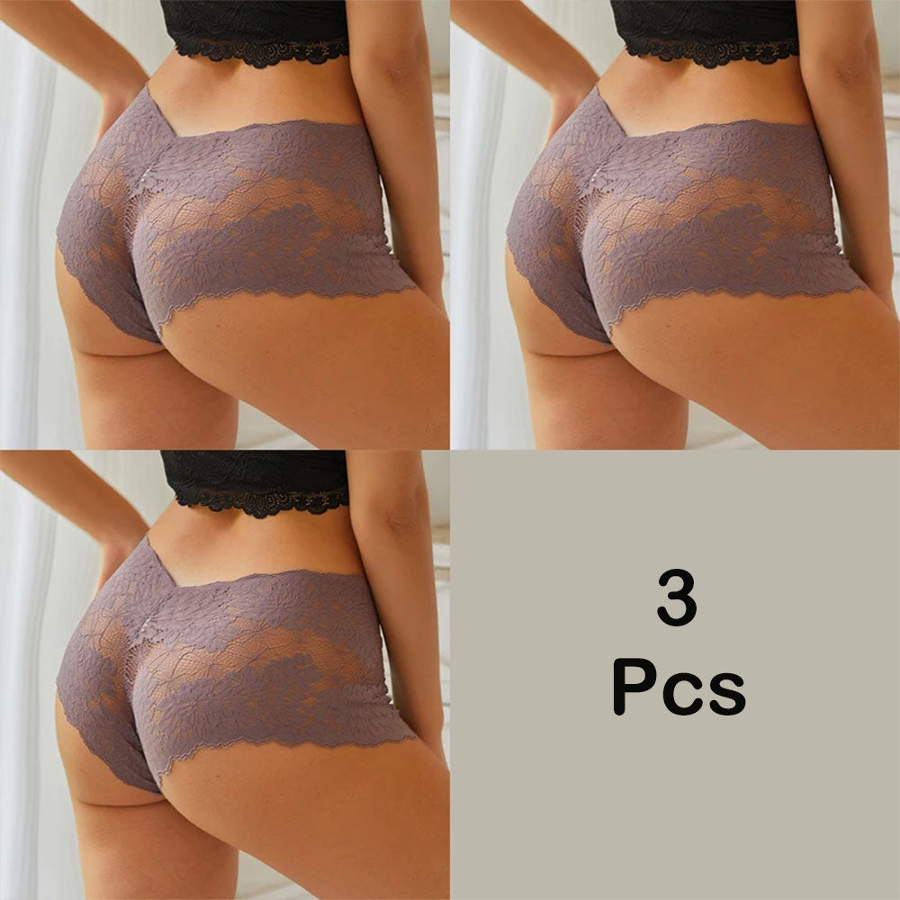 Culotte en dentelle en V '' couleur unie ''