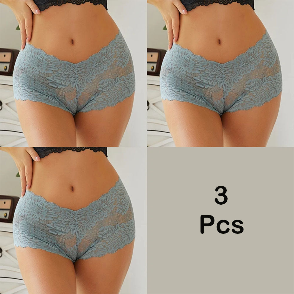 Culotte en dentelle en V '' couleur unie ''