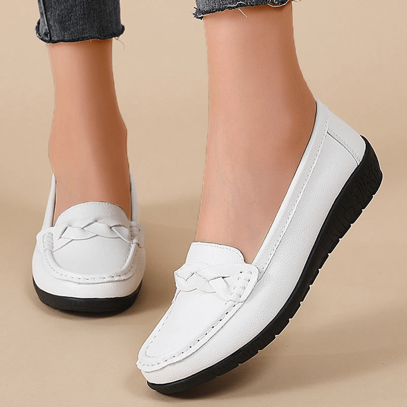 Mocassins plats en cuir " grande taille