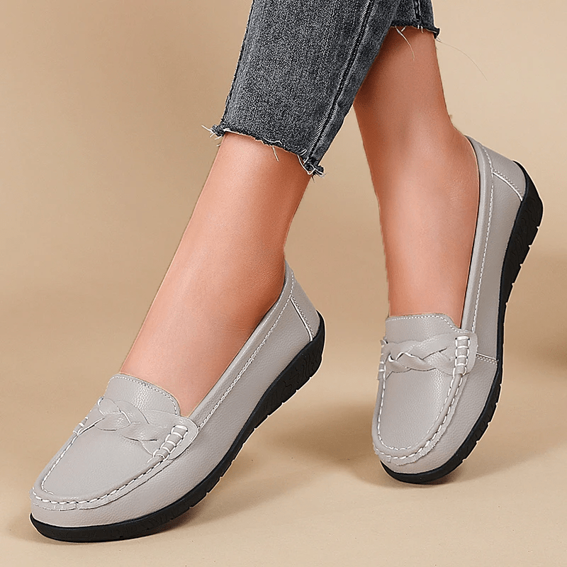 Mocassins plats en cuir " grande taille