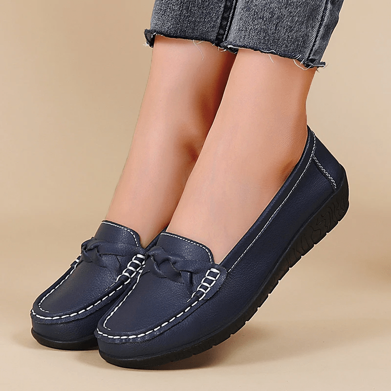Mocassins plats en cuir " grande taille