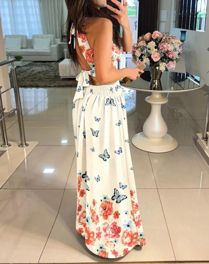 Robe maxi imprimé fleuri