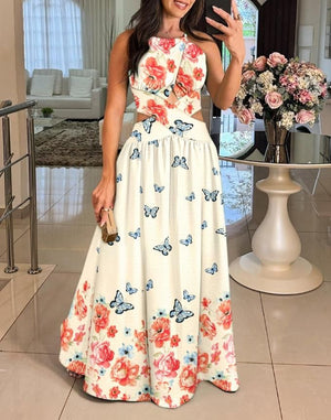 Robe maxi imprimé fleuri