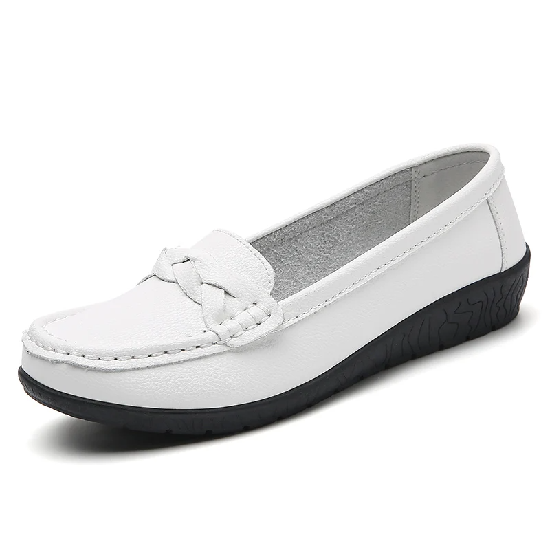 Mocassins plats en cuir " grande taille