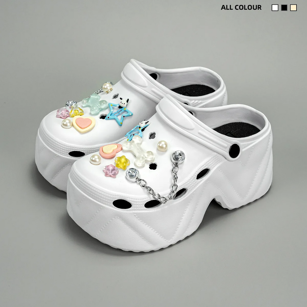 Pantoufles pour femmes 9CM " avec des décorations "